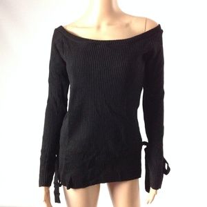 New Boohoo Women's Sweater Black Sz S Ribbed Knit